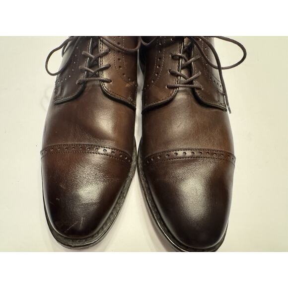 Size 11 D Allen Edmonds Clifton Brown Leather Cap Toe Lace Up Dress Shoes Oxford - Picture 3 of 14